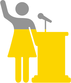 Woman at podium icon